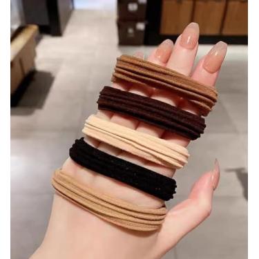 Imagem de 100 faixas de cabelo macias e elásticas – laços elásticos sem costura, suportes de rabo de cavalo suaves para cabelos grossos e finos, elásticos para mulheres, meninas e crianças