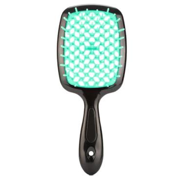 Imagem de Escova de cabelo desembaraçadora – antiestática com design oco para facilitar a massagem do couro cabeludo, branca