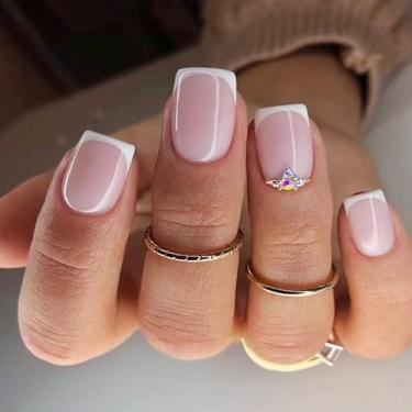 Imagem de Decoração de unhas, unhas postiças, cola de cobertura completa nas unhas, bastão de acrílico nas unhas para decoração de manicure feminina