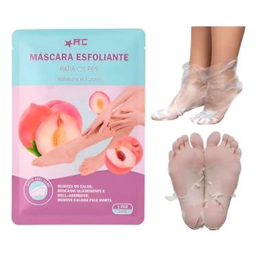Imagem de Máscara Esfoliante para Pés com Extrato de Pêssego, Nutritivo e Hidratante, 1 Par, 100g