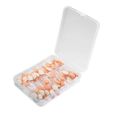 Imagem de 50 aplicadores de esponja de sombra dupla face com recipiente, pincel de sombra, aplicador de maquiagem, transparente