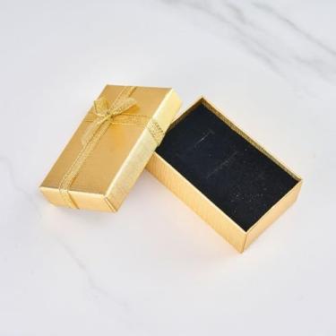 Imagem de Caixas de presente pequenas, pequena caixa de joias dourada 8 x 5 cm