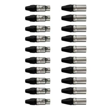 Imagem de Kit Conectores Xlr 1003 1013 20un (10 Machos-10 Femeas) Wireconex