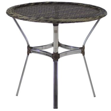 Imagem de Mesa Ascoli Em Alumínio Com O Tampo Tramado Para Cozinha, Edícula, Jardim E Piscina Capuccino