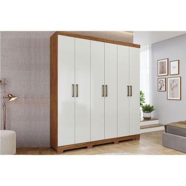 Imagem de Guarda Roupa 6 Portas E 2 Gavetas C- Pés Milena Cinamomo-off White - Panan