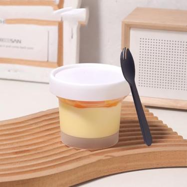 Imagem de Recipientes de armazenamento de alimentos com tampas, freezer, copos de sorvete, recipiente à prova de vazamento, preparação de refeições, seguro para micro-ondas (100 ml)