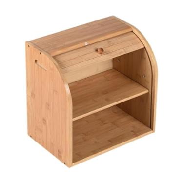 Imagem de Bothyi Caixa de pão com 2 camadas e suporte para armazenamento de pão para mesa de café, padaria, biscoitos, bagels, muffins, donuts