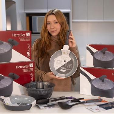 Imagem de Jogo Panelas Utensílios Silicone Tesoura Cozinha Hercules Com 11 Peças