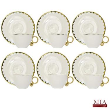 Imagem de Conjunto de 6 Xicaras Chá Porcelana linha Egg  200ML - Wolff