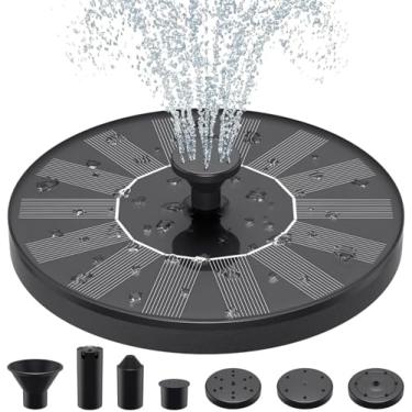 Imagem de Bomba de fonte solar, fonte solar de atualização de 1W para banho de pássaros com 6 bicos, bomba de fonte de água flutuante movida a energia solar para banho de pássaros, jardim, lagoa, piscina, ao ar