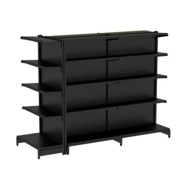 Imagem de Gondola Centro 170 Fit Ate 2 Metros 1 Ponta Preto 25b Sp Etiqueta - AM