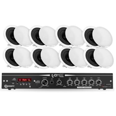 Imagem de Kit Som Ambiente 250W com 8 Arandelas Redondas 6 Polegadas THS 4600