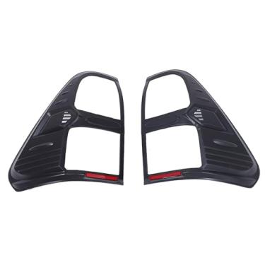 Imagem de Moldura de proteção da lanterna traseira ABS compatível com Toyota Hilux Revo 2021 2022 2023 2024 2025+ acessórios externos da moldura traseira do carro (estilo B preto)