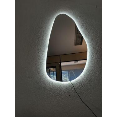 Imagem de Espelho orgânico iluminado com led frio 45x80cm TOUCH - Woodglass