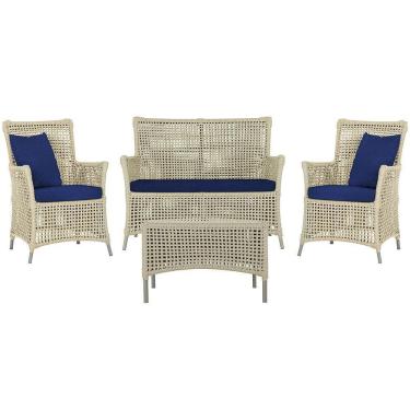 Imagem de Jogo Sofá 2 Poltronas E Mesa Igapó Fendi E10 Trama Original Rami