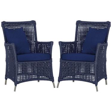 Imagem de Poltronas Igapó Alumínio Pintura Fendi Corda Náutica E10 Azul