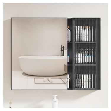 Imagem de Armário De Espelho De Banheiro, Armário De Espelho Para Banheiro, Armário De Remédios Led, Espelho De Banheiro Com Armazenamento, Armário De Espelho De Ba, A1, W90*H65cm/W35.4*H25.6in