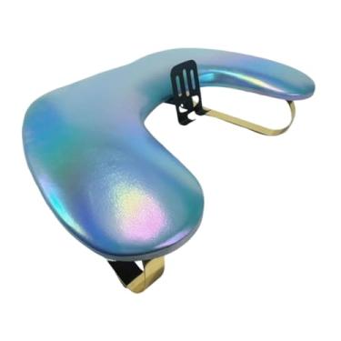 Imagem de oshhni Mesa de manicure com apoio para mãos, suporte para celular e superfície antiderrapante para apoio de mãos em salões de beleza especializados em unhas, Azul