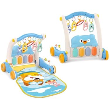 Imagem de Tapete de Atividades e Andador com Piano e Móbile Azul Yuupi