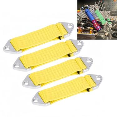 Imagem de 4Pcs LCG Shock Bands/Shock Absorber Limit Straps for TRX4 Traxxas SCX10 1/10 RC Crawler Cars - Improving Suspension Performance - DIY Upgrade Accessories (Yellow)