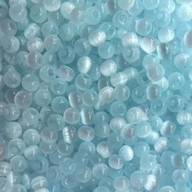 Imagem de ARTISAMILY 1500 peças de contas de pulseira azul celeste de 4 mm contas de cristal pequenas contas de sementes de vidro olho de gato pingente brinco contas pequenas espaçador solto colar decorativo