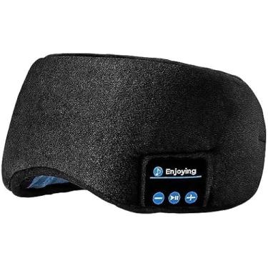 Imagem de Fones de ouvido para dormir, máscara ocular Bluetooth, sem fio, Bluetooth 5.2, fones de ouvido com música, viagem, dormir, máscara de dormir com alto-falantes embutidos, microfone, lavável