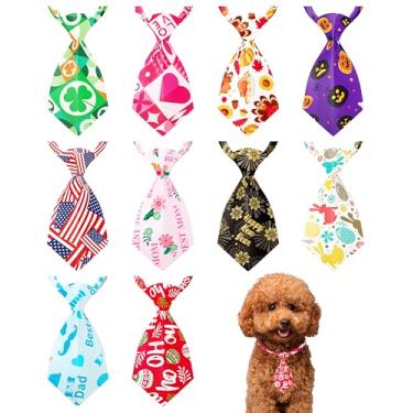 Imagem de PET SHOW Pacote com 10 gravatas para cães pequenos para cães e gatos, acessórios de cuidados ajustáveis, gravatas borboletas, meninas, meninos, animais de estimação, festivais, fantasias de cachorro