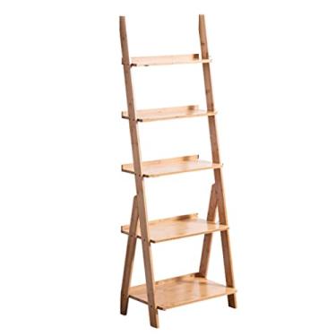 Imagem de RSLEE Estante de livros, prateleira trapezoidal, simples, trapezoidal, estante de várias camadas, prateleira de flores para sala de estar, estante com armazenamento