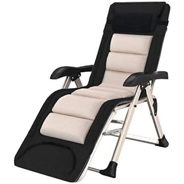 Imagem de Espreguiçadeira de jardim, espreguiçadeira dobrável, espreguiçadeira extra ampla, reclinável de terraço com gravidade zero dobrável, reclinável ajustável, para uso ao ar livre, escritório, praia,