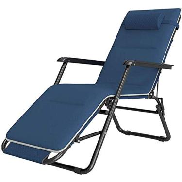 Imagem de Espreguiçadeira de jardim, espreguiçadeira dobrável, reclinável, com gravidade zero, cadeiras de pátio reclináveis, resistentes à ferrugem, portátil, pesadas, para ambientes externos (cor, sem