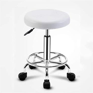 Imagem de Cadeira de jantar moderna para sala de maquiagem, cadeira giratória confortável banco de bar cadeira de beleza polia banco de escritório cadeira redonda cadeira de jantar (cor: E, tamanho: 47-62 cm)