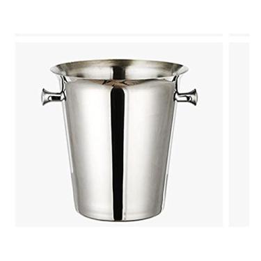 Imagem de Balde de gelo de aço inoxidável espesso 5L refrigerador de cerveja vinho champanhe cooler festa KTV balde de gelo de orelha dupla