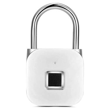 Imagem de Fechaduras de cadeado com impressão digital, biométrico, sem chave, à prova d'água, USB inteligente, bloqueio de almofada de impressão digital para academia, portão, mochila de bagagem, bicicleta