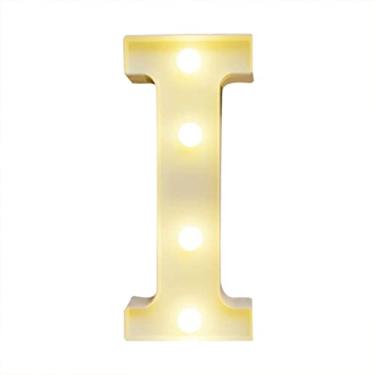 Imagem de Letreiro de Letras Autônomo com LEDs do Alfabeto Lâmpadas Lâmpada Noturna Luz Branca Quente Efeito Brilhante Constante Operado por 2 Pilhas AA IP54 À Prova d Água para Aniversário Casamento Casa Festa