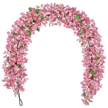 Imagem de Briful Guirlanda de flores buganvílias de 1,8 m – videira floral de seda artificial com gancho embutido, guirlanda de flores falsas para decoração de casa, mesa, parede, festa de casamento, decoração