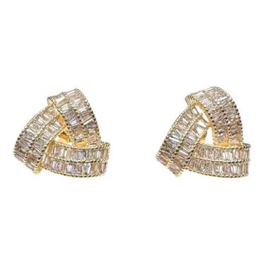 Imagem de Brinco triangulo baguetes - Mi Fidelis Semijoias