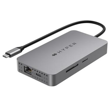 Imagem de Hyper Drive M1 M2 MacBook Pro USB C Hub - Hub USB 10 em 1 Dual 4K HDMI, Ethernet, USB-A, adaptador USB C, 100W PD, MicroSD/SD, conector de áudio - Compatível com MacBook Pro/Air, Windows PC,