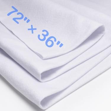 Imagem de XSEINO Tecido de feltro branco grande 182,9 cm x 91,4 cm (2 jardas quadradas), folha de tecido de feltro macio de 1,4 mm de espessura para artesanato, cores da série branca, tecido não tecido macio