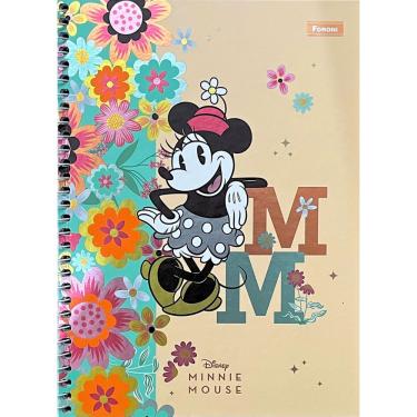 Imagem de Caderno Espiral Capa Dura Colegial 1 Matéria Minnie Vintage 80 Folhas Foroni Amarelo