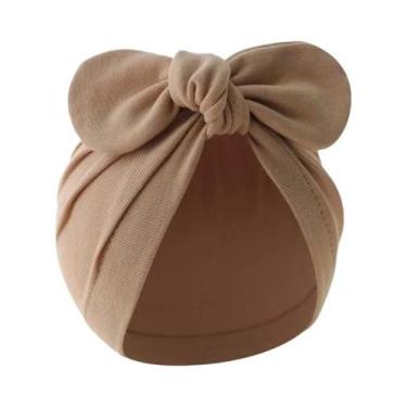 Imagem de Touca De Algodão Com Orelhas De Coelho Para Bebês, Gorro Infantil De C