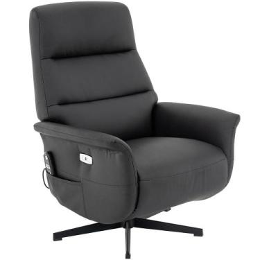 Imagem de Poltrona Reclinável Massageadora Base Giratória Magnet R01 Preto - Lya