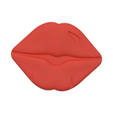 Imagem de Generic Suporte para celular em formato de lábio com espelho, criativo, portátil e fofo, ideal para guardar batom em festivais, Vermelho