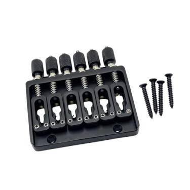 Imagem de Almencla Ponte sem cabeça para guitarra de 6 cordas, acessório para instrumentos musicais, peça de reposição, Preto