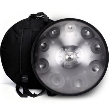 Imagem de Tambor de mão "SINGOFIRE", tambor de mão para adultos, 55 cm 432 Hz D Menor Handpan, Celestial Bloom - Brilho prateado