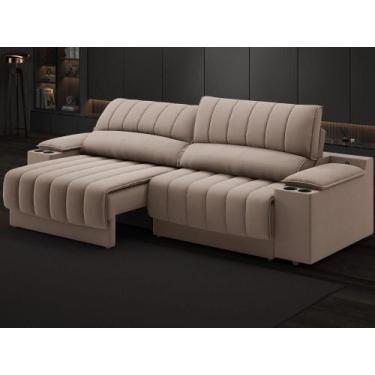 Imagem de Sofá com Porta Copos e Carregador USB Retrátil e Reclinável Murano 2,0