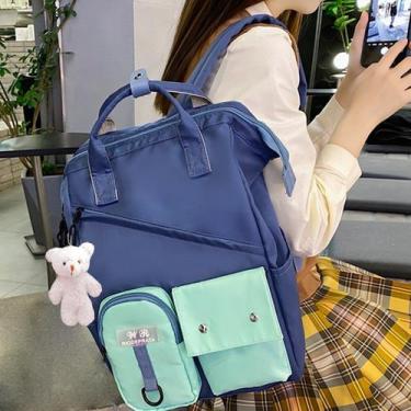 Imagem de Mochila Feminina Colorida C/Acessórios Semi Impermeavel Alças Ajustave