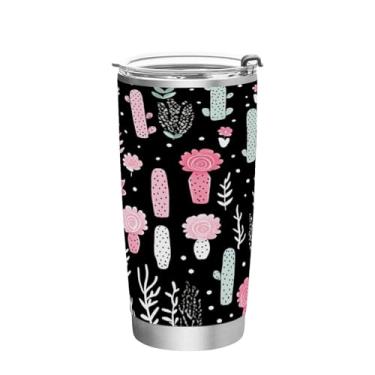 Imagem de Wassud Copo fofo de 340 g com tampa e canudo de parede dupla de aço inoxidável com isolamento térmico para bebidas quentes e frias