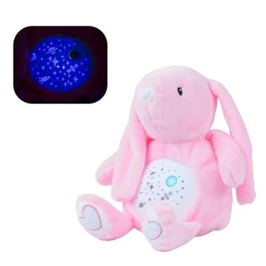 Imagem de Coelhinha de Pelúcia Projetora de Estrelas Musical, Rosa, 7 Cores de Luz Ajustáveis, 7 Canções de Ninar, Timer 30 Minutos, 0m+, 23x16cm