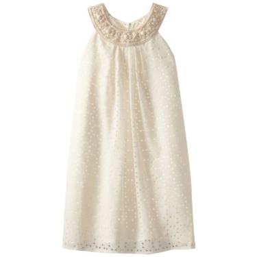 Imagem de Blush by Us Angels Vestido evasê para meninas de 7 a 16 anos com tecido e decote inovadores, Marfim, 8