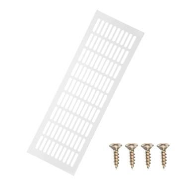 Imagem de PATIKIL Capa de ventilação de porta de 45 x 15 cm, capa de ventilação de grade de alumínio com parafusos de montagem para porta de teto de armário de guarda-roupa, branca